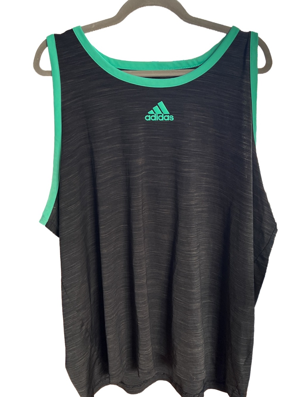 Adidas Men’s Big & Tall 3XL Black Green Sleeveless Athletic Tank Top
